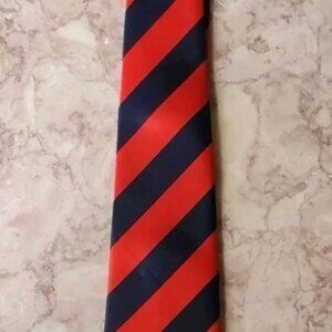 Vintage 60s 70s Mercedes Handmade Necktie Red Black Stripe Regimental Silk Tie 5